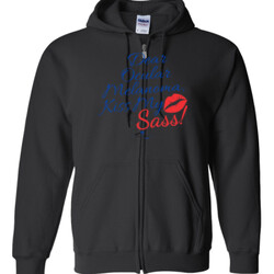Kiss My Sass - Gildan - Full Zip Hooded Sweatshirt - DTG