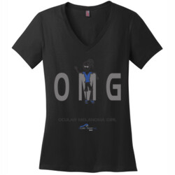 OM Girl2 - District Made® - Ladies Perfect Weight® V-Neck Tee - DTG