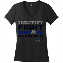 Identify-Fight-Survive - District Made® - Ladies Perfect Weight® V-Neck Tee - DTG