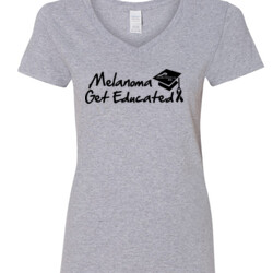 Get Educated - Gildan - 5V00L (DTG) - 100% Cotton V Neck T Shirt