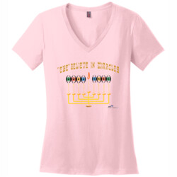 Eye Believe In Miracles  - District Made® - Ladies Perfect Weight® V-Neck Tee - DTG