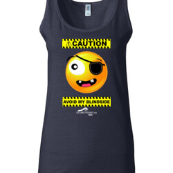CAUTION-Avoid My Blindside (Front Only) - Gildan - 64200L (DTG) 4.5 oz Softstyle ® Junior Fit Tank Top